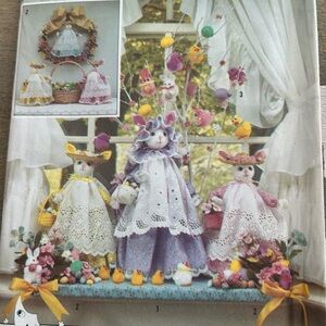 5/$25 Easter Bunny Trio Decorative Figurine-Simplicity 9642